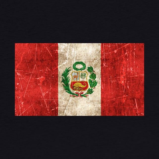 Vintage Aged and Scratched Peruvian Flag by jeffbartels